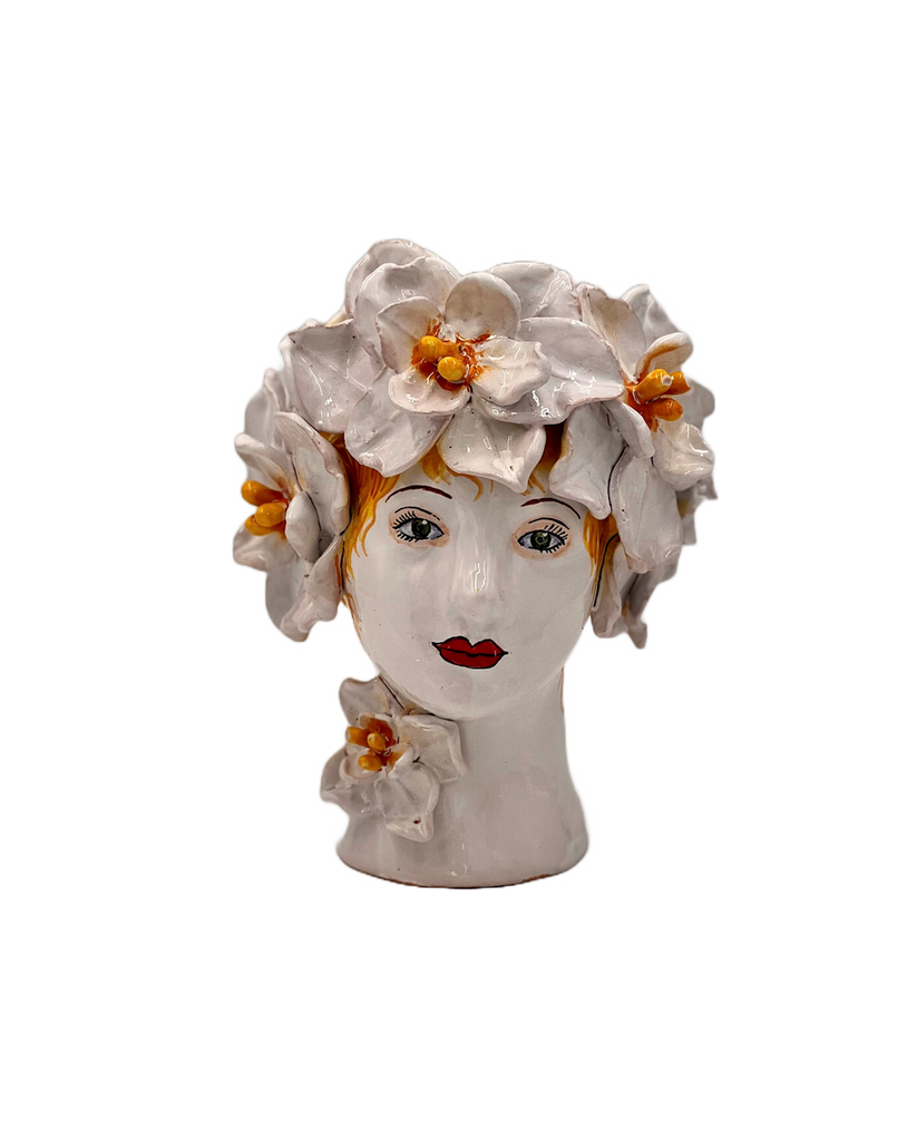 Magnolia,Small Ceramic Head Vase