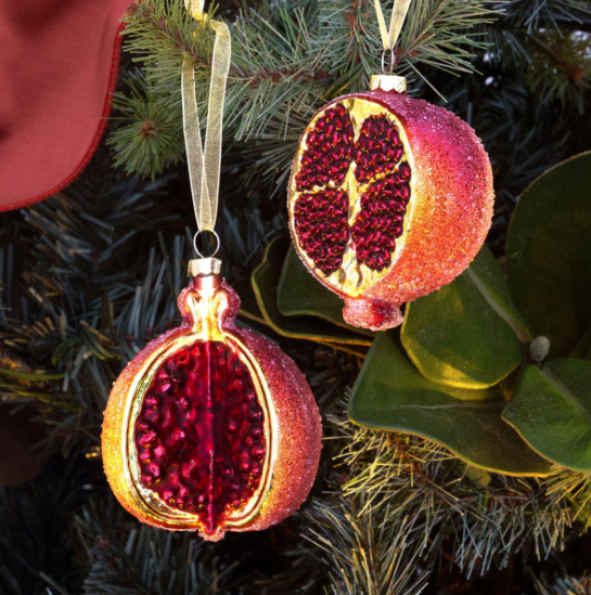 Beaded Glass Pomegranate Ornament-PH