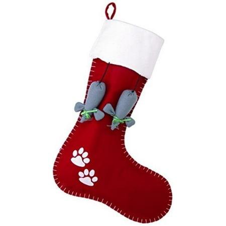 12 x 20 in. Cat Holiday Felt Stocking Peking Handicraft 31TA1796MC