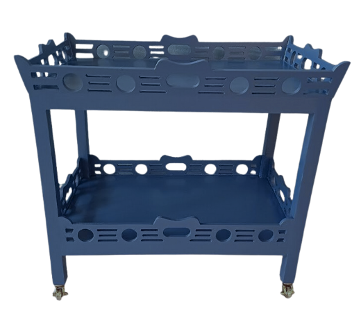 The Enchanted Home - INCREDIBLE FRETWORK WOOD BAR CART (7 STYLES): Navy