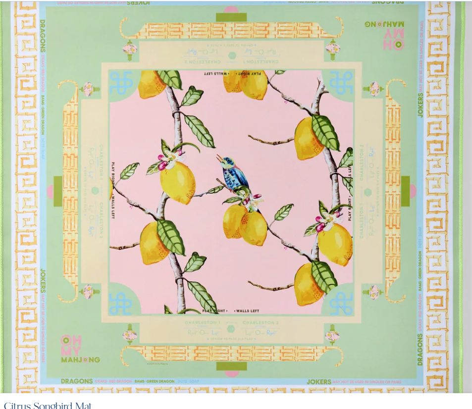 Citrus Songbird Mat-Oh My Mahjong