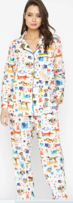 Cotton Pajamas-Painted Dog Small-Bon Artis