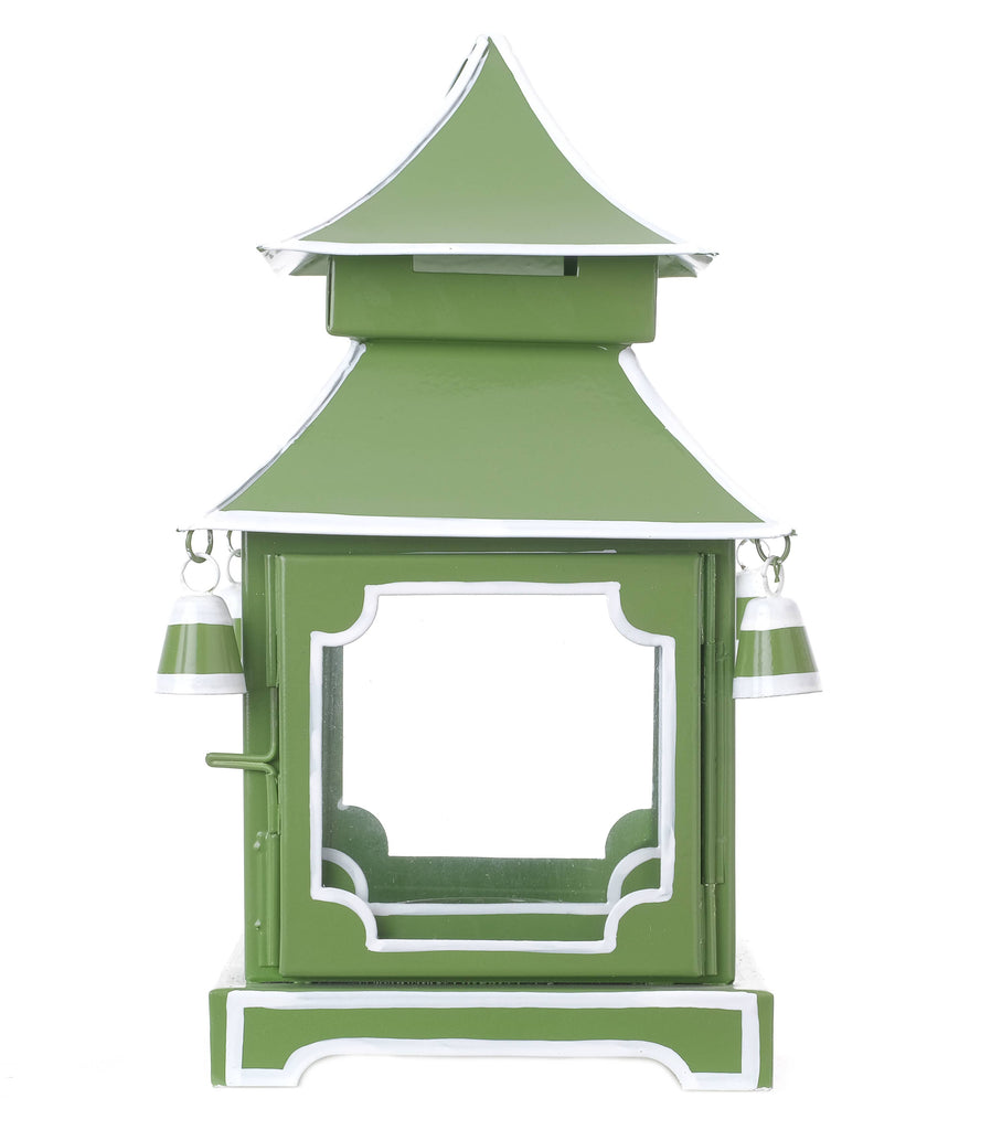 The Enchanted Home - MOSSY GREEN/WHITE PAGODA HURRICANE MEDIUM