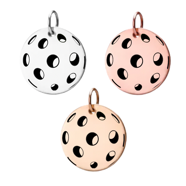 Born to Rally - Pickleball Ball Charm: Rose Gold