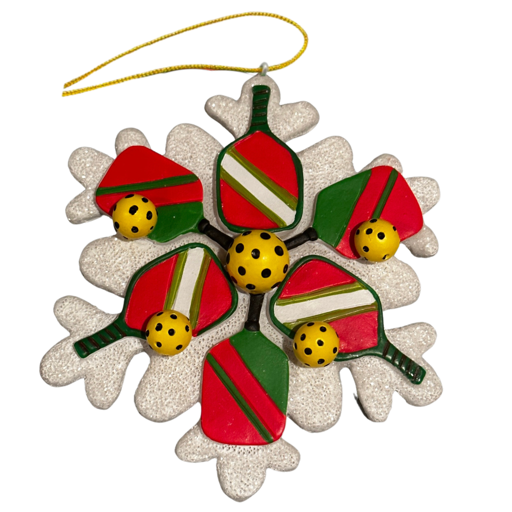 Born to Rally - Pickleball Snowflake Christmas Ornament