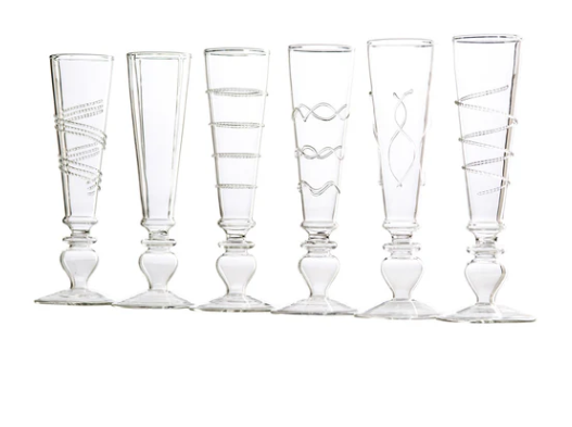 Footed Razzle Dazzle Champagne Flutes - S/6