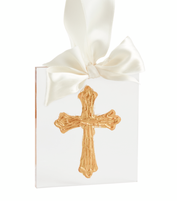 Cross Gold Acrylic Ornament