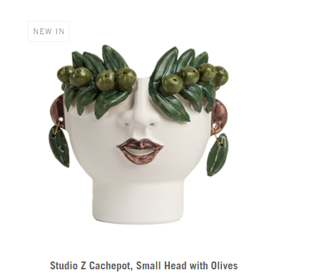 Cachepot Sm Head with Olives