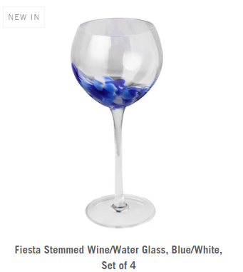 Fiesta Wine, Blue - S/4