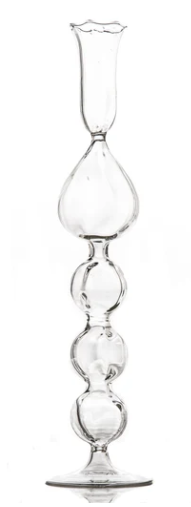 Clear Glass Candlestick with Teardrop