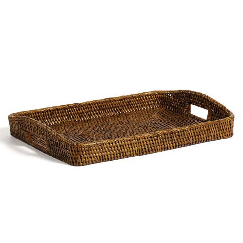 Matahari - Large Rectangular Morning Tray  - AB 20.5x13.5x3.5'H