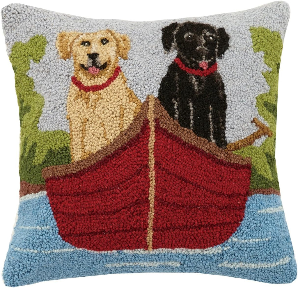 Labs on Canoe Hook Pillow