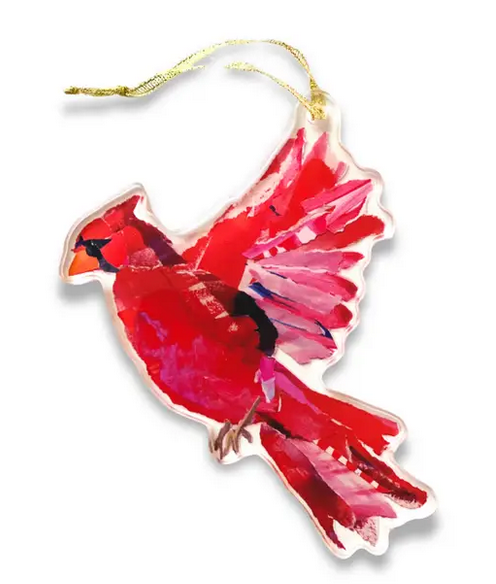 CARDINAL IN FLIGHT ORNAMENT