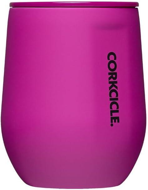 Corkcicle Stemless Wine Glass Tumbler, Triple Insulated Stainless Steel, Easy Grip, Non-Slip Bottom, Keeps Beverages Chilled for 9 Hours, Berry Punch