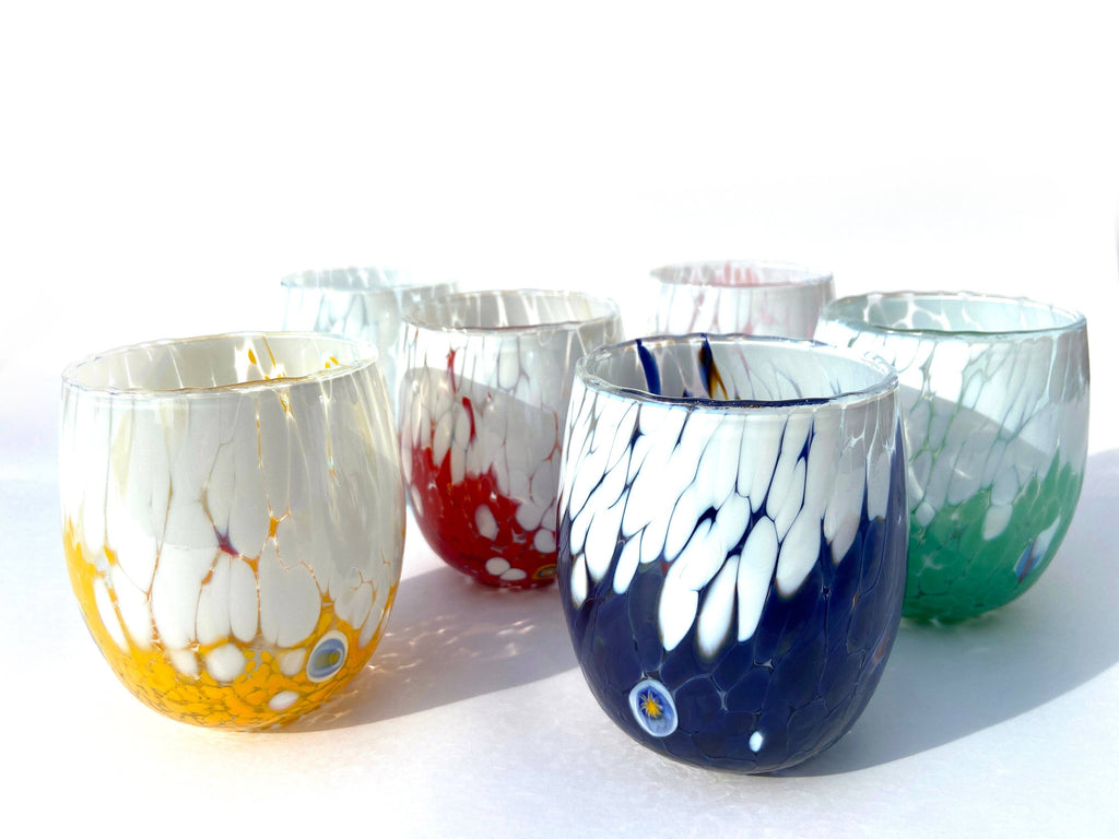 Mazzega Art & Design - 6 BICOLOR “The Colors of Murano” Glass Glasses 2nd choice