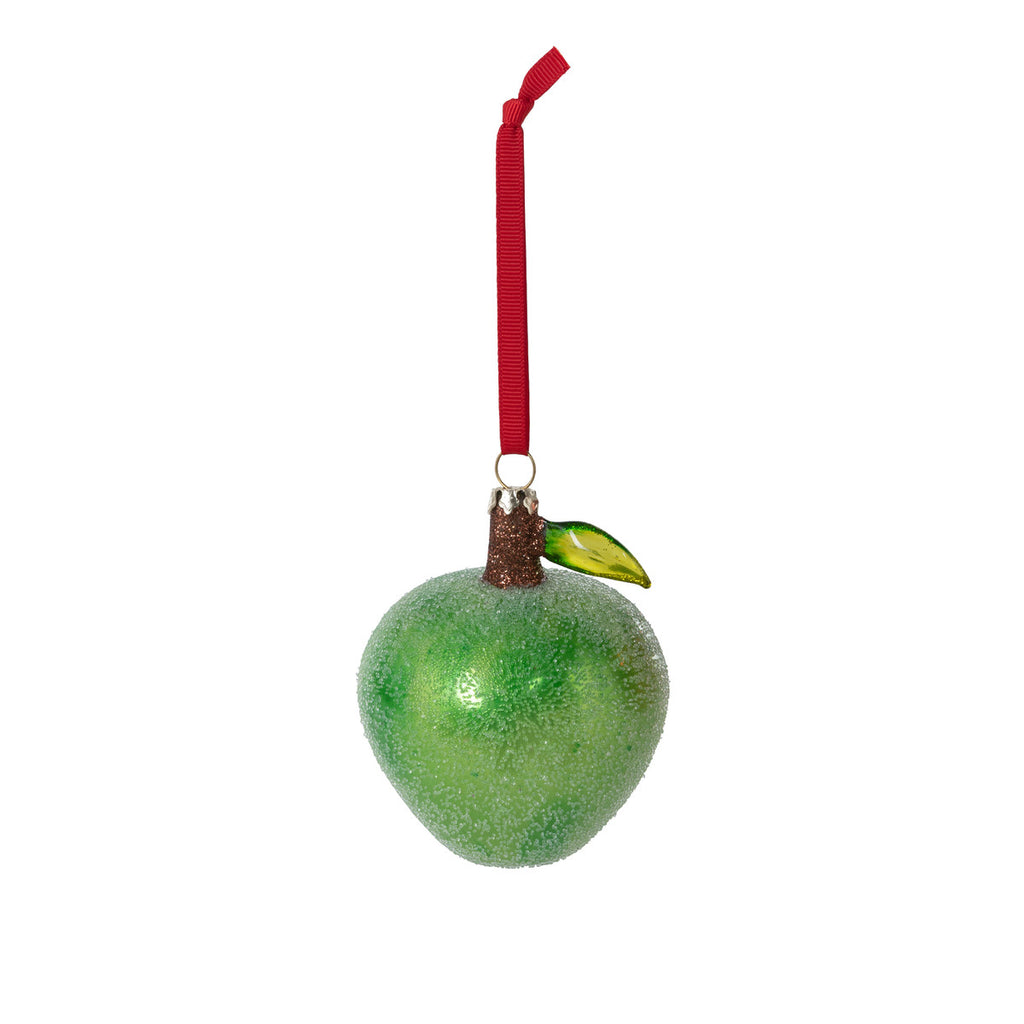 Glass Green Apple Ornament