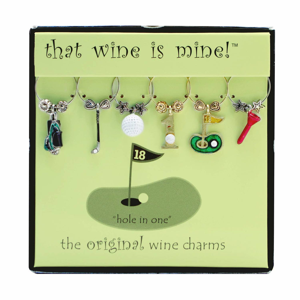 Supreme Housewares - 6-Piece Hole in One Painted Wine Charms