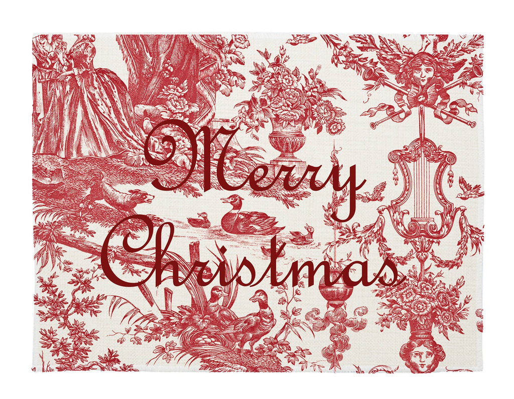 Marye-Kelley - Merry Christmas Toile: Rectangular- Set of 4