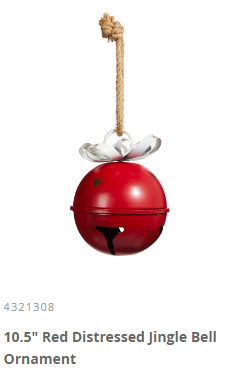 10.5" Glitter Ball Ornament-RED w/ Wht Ribbon - Raz