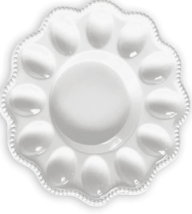 Vida Alegria Deviled Egg Platter (White)- Beatriz Ball