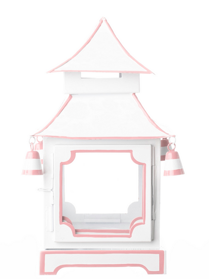 The Enchanted Home - STUNNING WHITE/PALE PINK CORAL PAGODA (MEDIUM)