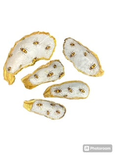 Gold Oyster Shells by Marigold Creations- Medium Bees Ring/Trinket Dish