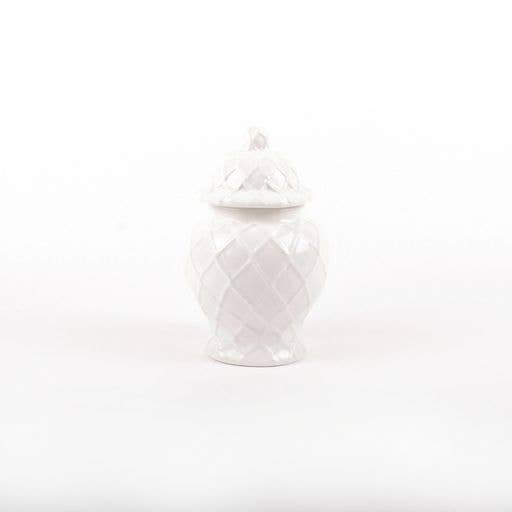 White Textured Ginger Jar - Small - 8 Oak Lane