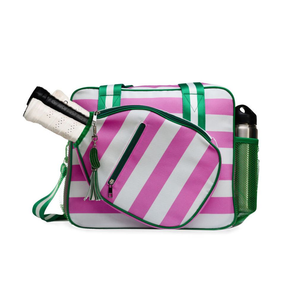 Fresh Pickle - The Lola Pickleball Tote Bag Pink Stripe