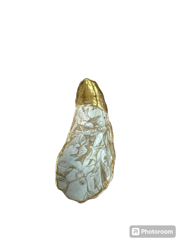 Gold Oyster Shell Ring/Trinket Dish - Gold on Gold - Small