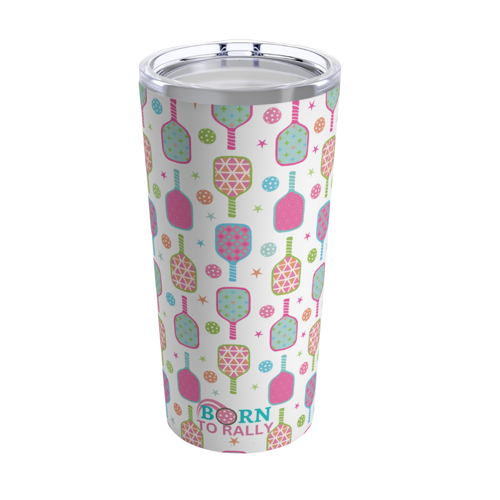 20oz Tumbler- Pink Stars-Born to Rally